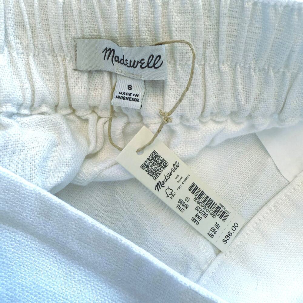 NWT Madewell Pull-On Straight Crop Pant White Size 8 - Picture 7 of 9